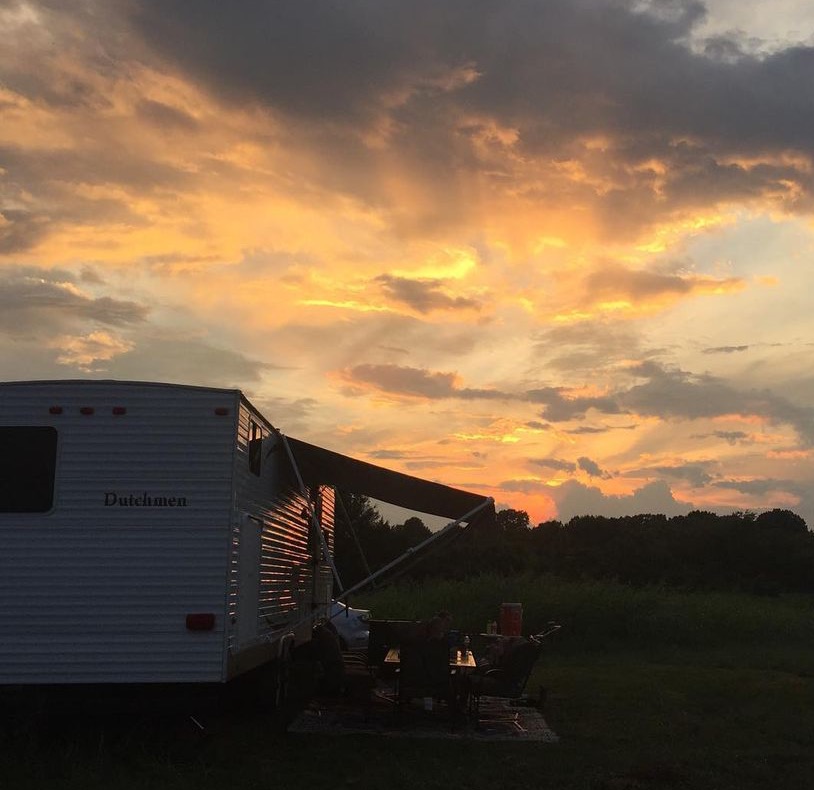 Our RV that the 6 of us lived in on our raw piece of land while we built our home and our dream farm. We lived in the RV for 10 months.